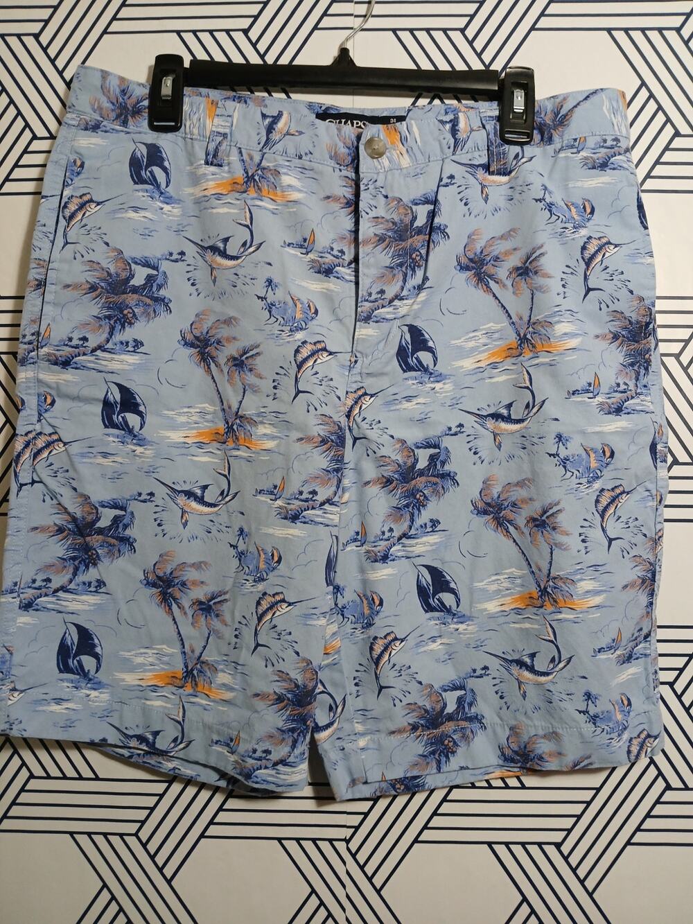 Mens Chaps Swordfish Printed Shorts Size 34
